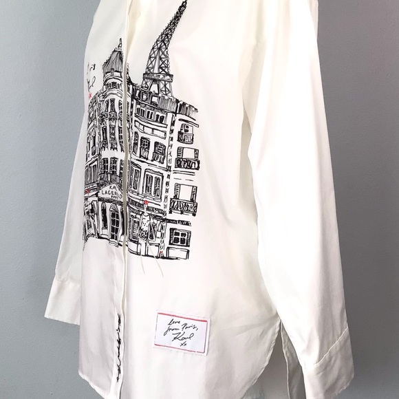 NWT Karl Lagerfeld Paris Limited Edition Button Down Shirt Blouse - Picture 6 of 13